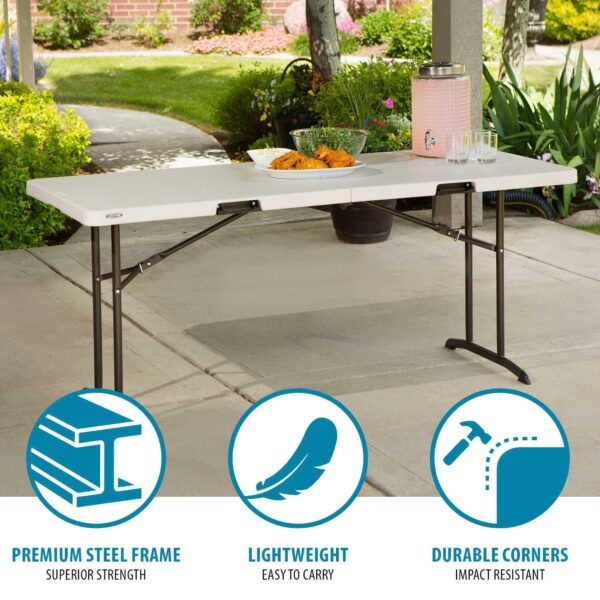Lifetime folding table 183cm (fold in half)