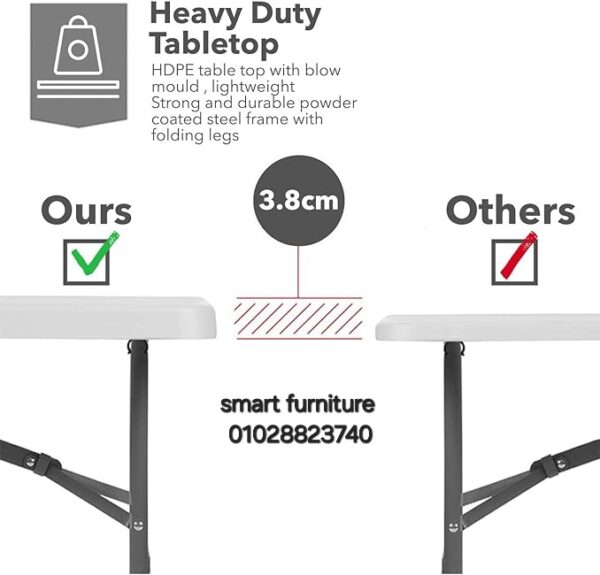 Folding table 183×75cm (fold in half)